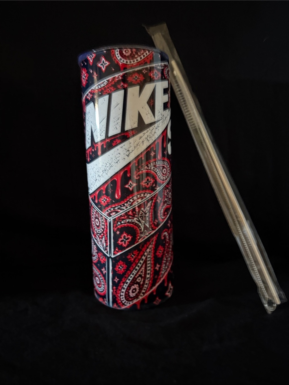 Tumbler Red and Black Paisley Tumbler